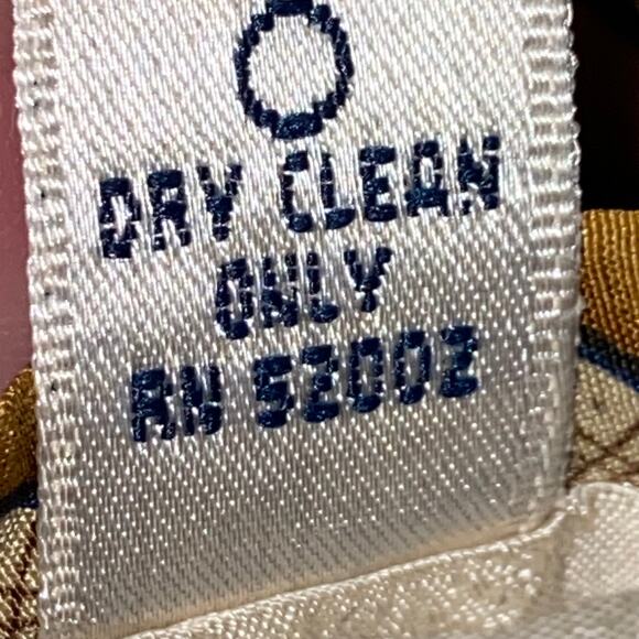 Vtg Claiborne Necktie Brown Tan Geometric Stripe Silk USA 59 x 4 Preppy Sporty - Picture 6 of 8